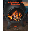 VEVOR Chiminea, Εξωτερική Ξύλινη Εστία 18 ιντσών, Σφαιρικό Τζάκι για Μπάρμπεκιου & Ζέσταμα, Εξωτερική Ξύλινη Εστία με Πλέγμα Σχάρας, Επένδυση Καμινάδας & Αντισκωριακό Καπάκι Καμινάδας, για Αίθριο, Κήπο, Αυλή