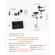 Μετεωρολογικός σταθμός VEVOR 5 σε 1 Wi-Fi, οθόνη VA 190,5 mm, ασύρματος αισθητήρας εξωτερικού χώρου με ηλιακή ενέργεια, βροχόμετρο, εσωτερικός/εξωτερικός χώρος για πρόγνωση καιρού, ταχύτητα ανέμου, κατεύθυνση, θερμοκρασία, υγρασία, βροχόπτωση