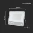 V-TAC - Faro Slim LED SMD Chip CREE 200W 135LM\/W Καλώδιο 1μ Μαύρο 6500K IP65 232216