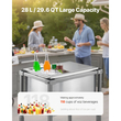 Ψυγείο VEVOR Rolling Ice Chest, 20"Μ x 14"Π x 38"Υ (510 x 360 x 970 mm) από ανοξείδωτο ατσάλι με ρόδες, 28L Stand Up Cooler εξωτερικού χώρου με ράφι, για μπαρ πάρτι σε αίθριο ή πίσω αυλή