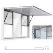 Παράθυρο VEVOR Concession 152x92 cm, Παράθυρο σέρβις από κράμα αλουμινίου για φορτηγό τροφίμων, Παράθυρο σερβιρίσματος με βάση έως 85 μοίρες με 6 συρόμενα παράθυρα, τέντα και γάντζο έλξης, για ρυμουλκούμενα μεταφοράς