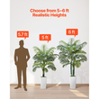Τεχνητός φοίνικας Areca VEVOR 1524 mm, Τροπικά φυτά ψεύτικου φοίνικα με ψηλή λευκή γλάστρα, Φυτό μεταξιού δαπέδου σε γλάστρα, Μεγάλα δέντρα για διακόσμηση σπιτιού, γραφείου, σαλονιού, θέρμανση σπιτιού, εσωτερική και εξωτερική