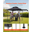 Κιόσκι VEVOR Grill, Διπλής Επίπεδης Οροφής 2,43 x 1,5 μ., Κιόσκι BBQ με Επιπλέον Τέντα, Στέγαστρο Ψησταριάς από Ατσάλι με Ηλεκτροστατική Βαφή και 2 Πλαϊνά Ράφια, Ανοιχτήρι Μπουκαλιών & Γάντζοι, Εξωτερική Στέγη Ψησταριάς για Κήπο