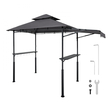 Κιόσκι VEVOR Grill, Διπλής Επίπεδης Οροφής 2,43 x 1,5 μ., Ενισχυμένο Κιόσκι BBQ με Επιπλέον Τέντα, Στέγαστρο Ψησταριάς από Ατσάλι με Ηλεκτροστατική Βαφή με 2 Πλαϊνά Ράφια & Γάντζους, Εξωτερική Στέγη Ψησταριάς για Κήπο