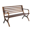 Εξωτερικός πάγκος VEVOR, 127 cm, μεταλλικός σκελετός από ανθρακούχο χάλυβα με πλάτη με σχιστόλιθο και μπράτσα με στρογγυλή άκρη, ανθεκτικός στις καιρικές συνθήκες εξωτερικός πάγκος για βεράντα, κήπο, πάρκο, αυλή, μπροστινή βεράντα, αντίκα μπρούντζος