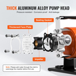 Αντλία μεταφοράς νερού VEVOR, 12V DC 23 L/min (360 GPH) 75W (1/10HP), Φορητή ηλεκτρική αντλία με κιτ σωλήνα αναρρόφησης 183cm / 6 ft, πτερωτή, φίλτρο αναρρόφησης, για κήπο, βαρέλι βροχής, πισίνα, λίμνη, υδρομασάζ, αποστράγγιση ενυδρείου