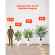 Τεχνητός Φοίνικας Areca VEVOR 1219 mm, 2 συσκευασίες τροπικών φυτών ψεύτικου φοίνικα με ψηλή λευκή γλάστρα, τεχνητό μεταξωτό φυτό δαπέδου σε γλάστρα, μεγάλο δέντρο για διακόσμηση σπιτιού, γραφείου, σαλονιού, εσωτερικής και εξωτερικής χρήσης