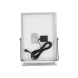 GLOBOSTAR® LUMOVOX 73067 Προβολέας LED 100W 5000lm 120° DC 5V με Φωτοβολταϊκό Panel 5V 8W & Επαναφορτιζόμενη Μπαταρία Li-ion 3.2V 5000mAh Αδιάβροχο IP65 Ψυχρό Λευκό 6000K - 120 x SMD2835 Sanan Chip - Γκρι Ανθρακί - Μ24.5 x Π0 x Υ15.8cm - 2 Χρόνια Εγγύηση