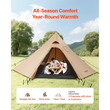 Σκηνή VEVOR για 4 άτομα, Σκηνές Camping Tipi με γρύλο κουζίνας και εσωτερική σκηνή, Φορητές σκηνές χειμερινής κατασκήνωσης με φούστα χιονιού, Εύκολη εγκατάσταση, Αδιάβροχες σκηνές καταφυγίου 4 εποχών για ψάρεμα με σακίδιο πλάτης