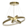 GLOBOSTAR® NEMESIS TRIO 61169-DECO Μοντέρνο Κρεμαστό Φωτιστικό Οροφής LED 100W 12123lm 360° AC 220-240V IP20 Ρυθμιζόμενο Λευκό CCT με Χειριστήριο από 2700K έως 6000K Dimmable - Lumileds SMD Chip - Χρυσό Βούρτσας - Μ60 x Π60 x Υ60cm - 3 Χρόνια Εγγύηση
