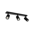 kelvo® SPOTA KLV-101-0138 Μοντέρνο Κινούμενο Φωτιστικό Σποτ Οροφής με Ντουί 3 x GU10 90° AC 220-240V IP20 - Μαύρο Ματ - Μ48 x Π6.2 x Υ14cm