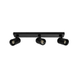kelvo® SPOTA KLV-101-0138 Μοντέρνο Κινούμενο Φωτιστικό Σποτ Οροφής με Ντουί 3 x GU10 90° AC 220-240V IP20 - Μαύρο Ματ - Μ48 x Π6.2 x Υ14cm