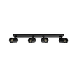 kelvo® SPOTA KLV-101-0140 Μοντέρνο Κινούμενο Φωτιστικό Σποτ Οροφής με Ντουί 4 x GU10 90° AC 220-240V IP20 - Μαύρο Ματ - Μ64 x Π6 x Υ14cm