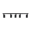 kelvo® SPOTA KLV-101-0142 Μοντέρνο Κινούμενο Φωτιστικό Σποτ Οροφής με Ντουί 5 x GU10 90° AC 220-240V IP20 - Μαύρο Ματ - Μ79.5 x Π6.3 x Υ14cm