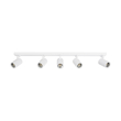 kelvo® SPOTA KLV-101-0143 Μοντέρνο Κινούμενο Φωτιστικό Σποτ Οροφής με Ντουί 5 x GU10 90° AC 220-240V IP20 - Λευκό Ματ - Μ79.5 x Π6.3 x Υ14cm