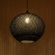 GLOBOSTAR® SOLEI 205-0004 Boho Κρεμαστό Φωτιστικό Οροφής με Ντουί 1 x E27 AC 220-240V IP20 - Μαύρο - M40 x Π40 x Υ45cm