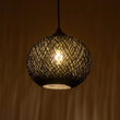GLOBOSTAR® SOLEI 205-0006 Boho Κρεμαστό Φωτιστικό Οροφής με Ντουί 1 x E27 AC 220-240V IP20 - Μαύρο - M20 x Π20 x Υ25cm