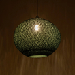 GLOBOSTAR® SOLEI 205-0013 Boho Κρεμαστό Φωτιστικό Οροφής με Ντουί 1 x E27 AC 220-240V IP20 - Πράσινο - M40 x Π40 x Υ45cm