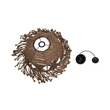 GLOBOSTAR® TONA 205-0016 Boho Κρεμαστό Φωτιστικό Οροφής με Ντουί 1 x E27 AC 220-240V IP20 - Μπεζ - M40 x Π40 x Υ38cm