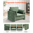 Πολυθρόνα VEVOR Green Accent, Μοντέρνα Πολυθρόνα με Ταπετσαρία και Μπράτσα, Πολυθρόνες από Υφασμάτινο με Χοντρό Μαξιλάρι και Αψιδωτή Πλάτη, Μονή Υφασμάτινη Πολυθρόνα για Σαλόνι, Υπνοδωμάτιο, Γραφείο, Γραφείο
