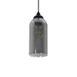 GLOBOSTAR® TUBE 206-0030 Μοντέρνο Κρεμαστό Φωτιστικό Οροφής με Ντουί 1 x E27 AC 220-240V IP20 - Μαύρο Φιμέ - Μ10 x Π10 x Υ24cm