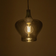 GLOBOSTAR® OVOCE 206-0032 Μοντέρνο Κρεμαστό Φωτιστικό Οροφής με Ντουί 1 x E27 AC 220-240V IP20 - Μαύρο Φιμέ - Μ20 x Π20 x Υ22cm