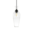 GLOBOSTAR® BOHEMIA 206-0039 Μοντέρνο Κρεμαστό Φωτιστικό Οροφής με Ντουί 1 x E27 AC 220-240V IP20 - Διάφανο - Μ15 x Π15 x Υ40cm