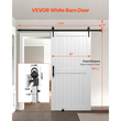 Συρόμενη Πόρτα Αχυρώνα VEVOR, 1067 x 2134mm, Πάνελ MDF υψηλής αντοχής, Πόρτα Αχυρώνα με Κιτ Μηχανισμών, Αδιάβροχη Επιφάνεια PVC, Εύκολη Εγκατάσταση, Πλαίσιο H, Ομαλά και Αθόρυβα Συρόμενη για Σαλόνι, Μπάνιο