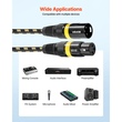 Καλώδιο VEVOR XLR 7,62 μ., Συσκευασία των 6, Θωρακισμένα Καλώδια Μικροφώνου DMX Αρσενικό σε Θηλυκό, Επιχρυσωμένα Καλώδια Μικροφώνου XLR 3 Ακροδεκτών, για Φωτισμό Σκηνής, Μικρόφωνα, Ενισχυτή, Μίκτη, Συστήματα Ηχείων