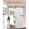 Συρόμενη Πόρτα Αχυρώνα VEVOR, 762 x 2134mm, Πάνελ MDF υψηλής αντοχής, Πόρτα Αχυρώνα με Κιτ Μηχανισμών, Αδιάβροχη Επιφάνεια PVC, Εύκολη Εγκατάσταση, Πλαίσιο H, Ομαλά και Αθόρυβα Συρόμενη για Σαλόνι, Μπάνιο