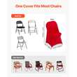 VEVOR 50 τεμάχια κόκκινα καλύμματα καρέκλας, κάλυμμα καρέκλας από πολυεστέρα και σπάντεξ, ελαστικά καλύμματα για γάμο, πάρτι, τραπεζαρία, δεξιώσεις, καλύμματα καρέκλας με επίπεδη πρόσοψη, κατάλληλα για καρέκλα. Διαστάσεις έως 17,72 x 18,11 x 30,31 ίντσες.