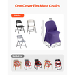 VEVOR 50 τεμάχια μωβ καλύμματα καρέκλας, κάλυμμα καρέκλας από πολυεστέρα και σπάντεξ, ελαστικά καλύμματα για γάμο, πάρτι, τραπεζαρία, δεξιώσεις, καλύμματα καρέκλας με επίπεδη πρόσοψη, κατάλληλα για καρέκλα. Διαστάσεις έως 17,72 x 18,11 x 30,31 ίντσες.