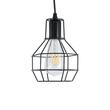 GLOBOSTAR® CAGE 01017 Vintage Κρεμαστό Φωτιστικό Οροφής με Ντουί 1 x E27 AC 220-240V IP20 - Μαύρο - Μ15 x Π15 x Υ20cm
