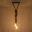 GLOBOSTAR® ROPE 01019 Boho Κρεμαστό Φωτιστικό Οροφής με Ντουί 2 x E27 AC 220-240V IP20 - Μπεζ - Μ38 x Π3.5 x Υ200cm