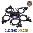 GLOBOSTAR® WIRED 01173 Vintage Κρεμαστό Φωτιστικό Οροφής με Ντουί 10 x E27 AC 220-240V IP20 - Μαύρο - Μ200 x Π200 x Υ100cm