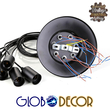 GLOBOSTAR® WIRED 01173 Vintage Κρεμαστό Φωτιστικό Οροφής με Ντουί 10 x E27 AC 220-240V IP20 - Μαύρο - Μ200 x Π200 x Υ100cm