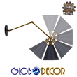 GLOBOSTAR® CRUCE 01037 Vintage Φωτιστικό Τοίχου - Απλίκα με Ντουί 1 x E27 AC 220-240V IP20 - Μαύρο & Χρυσό - Μ19 x Π63 x Υ77cm