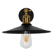 GLOBOSTAR® MINIMALL 01039 Vintage Φωτιστικό Τοίχου - Απλίκα με Ντουί 1 x E27 AC 220-240V IP20 - Μαύρο & Χρυσό - Μ22 x Π39 x Υ18cm