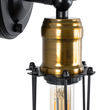 GLOBOSTAR® CATEL 01055 Vintage Φωτιστικό Τοίχου - Απλίκα με Ντουί 1 x E27 AC 220-240V IP20 - Μαύρο & Χρυσό - Μ11 x Π10.5 x Υ36cm