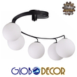 GLOBOSTAR® SELINA 01090 Μοντέρνο Φωτιστικό Οροφής με Ντουί 5 x E27 AC 220-240V IP20 - Μαύρο & Λευκό - Μ63 x Π63 x Υ47cm
