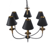 GLOBOSTAR® LIMI 01092 Vintage Κρεμαστό Φωτιστικό Οροφής με Ντουί 6 x E14 AC 220-240V IP20 - Μαύρο & Χρυσό - Μ70 x Π70 x Υ60cm