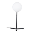 GloboStar® ELFIS 01100 Μοντέρνο Επιτραπέζιο Φωτιστικό Πορτατίφ Μονόφωτο 1 x E27 IP20 Μαύρο Μέταλλο με Λευκό Γυαλί - Μ22 x Π27 x Υ41cm