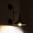 GLOBOSTAR® MAGEOR 01120 Vintage Φωτιστικό Τοίχου - Απλίκα με Ντουί 1 x E27 AC 220-240V IP20 - Μαύρο & Χρυσό - Μ22 x Π30 x Υ40cm