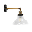 GLOBOSTAR® BINGLEY 01159 Vintage Φωτιστικό Τοίχου - Απλίκα με Ντουί 1 x E27 AC 220-240V IP20 - Διάφανο & Χρυσό - Μ19 x Π30 x Υ24cm