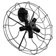 GLOBOSTAR® FAN 01163 Vintage Φωτιστικό Τοίχου - Απλίκα με Ντουί 5 x E27 AC 220-240V IP20 - Μαύρο - Μ22 x Π46 x Υ46cm