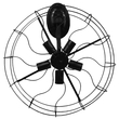 GLOBOSTAR® FAN 01163 Vintage Φωτιστικό Τοίχου - Απλίκα με Ντουί 5 x E27 AC 220-240V IP20 - Μαύρο - Μ22 x Π46 x Υ46cm