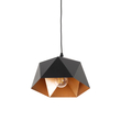 GLOBOSTAR® HEXAGON 01194 Μοντέρνο Κρεμαστό Φωτιστικό Οροφής με Ντουί 1 x E27 AC 220-240V IP20 - Μαύρο & Χρυσό - Μ25 x Π25 x Υ15cm