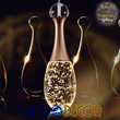 GLOBOSTAR® JADORE 01232 Μοντέρνο Κρεμαστό Φωτιστικό Οροφής LED 5W 400lm 120° AC 220-240V IP20 Θερμό Λευκό 3000K - Lumileds SMD Chip - Χρυσό & Διάφανο - Μ8 x Π8 x Υ26cm - 2 Χρόνια Εγγύηση