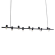 GLOBOSTAR® ALFREDA 01242 Μοντέρνο Κρεμαστό Φωτιστικό Οροφής με Ντουί 10 x E27 AC 220-240V IP20 - Μαύρο - Μ140 x Π18 x Υ7cm
