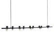 GLOBOSTAR® ALFREDA 01242 Μοντέρνο Κρεμαστό Φωτιστικό Οροφής με Ντουί 10 x E27 AC 220-240V IP20 - Μαύρο - Μ140 x Π18 x Υ7cm